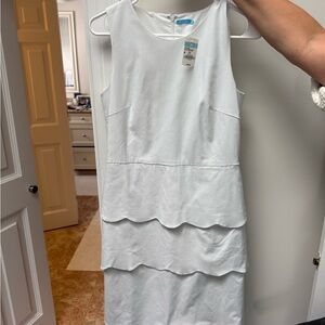 J. McLaughlin White Sleeveless Midi Dress